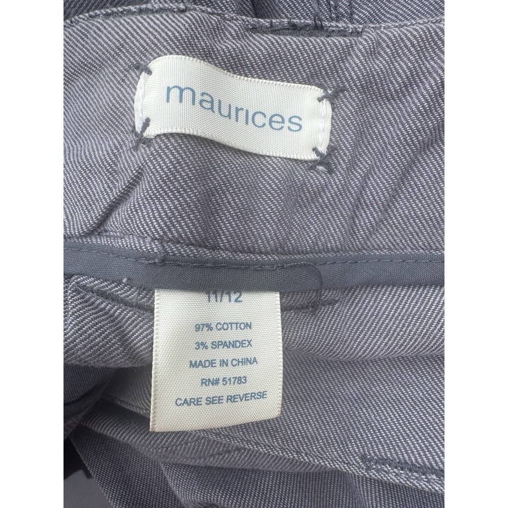 Y2K Maurices Women's Grey Dress Pant Trousers Flare Leg Polished SZ 11/ 12 NWT - Picture 15 of 16